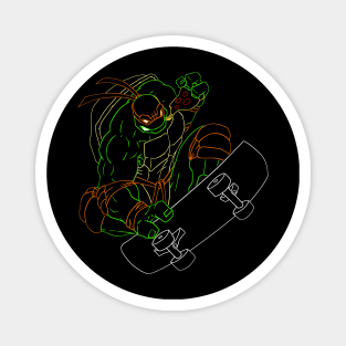 Neon 90's Ninja Turtle Michelangelo Magnet